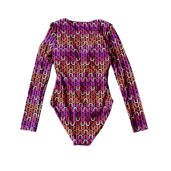 NWT! Trina Turk Echo Long Sleeve Ring Front One Piece Paddle Suit - Size Medium - Picture 8 of 11